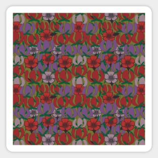 Poppies Meadow - Red and Purple Sticker